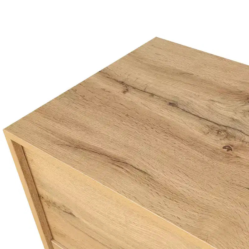 Mobile Contenitore Okak con Anta Intagliata a Fiore, Mobile Ingresso con Maniglia in Metallo, Credenza per Soggiorno