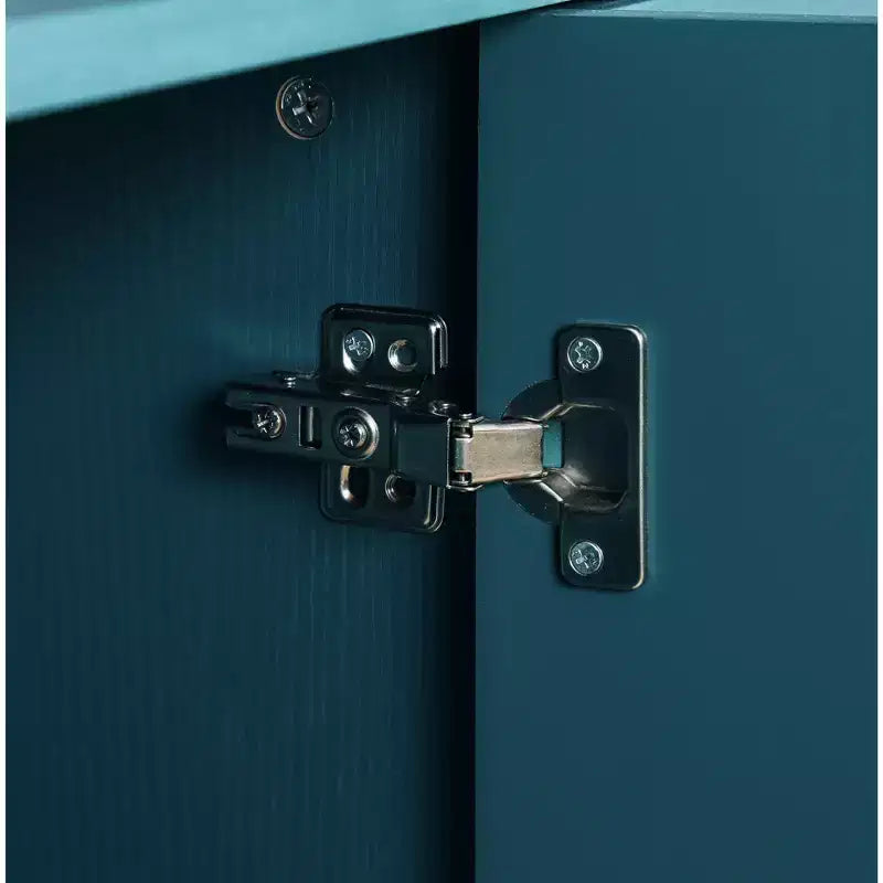 Mobile Contenitore Okak con Anta Intagliata a Fiore, Mobile Ingresso con Maniglia in Metallo, Credenza per Soggiorno