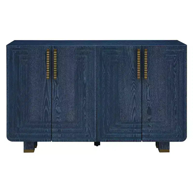 Luxystar 54 - Madia vintage a 4 ante con contenitore e ripiani regolabili per sala da pranzo e soggiorno, blu navy antico