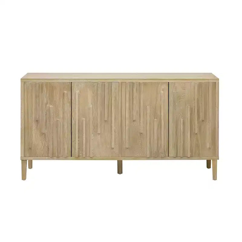Luxystar 59.8 Handleless Sideboard Buffet Cabinet with Storage Shelves, Natural