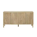 Luxystar 59.8 Handleless Sideboard Buffet Cabinet with Storage Shelves, Natural