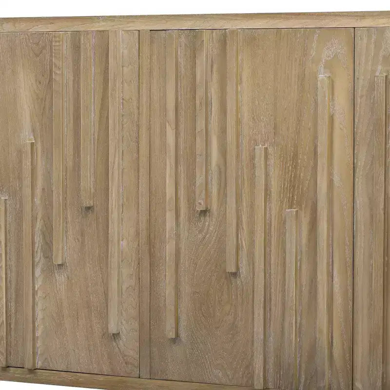 Credenza a buffet senza maniglie Luxystar 59.8 con ripiani, naturale