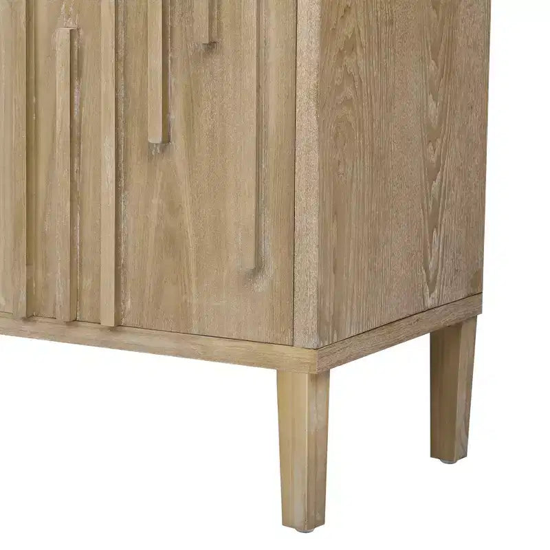Credenza a buffet senza maniglie Luxystar 59.8 con ripiani, naturale