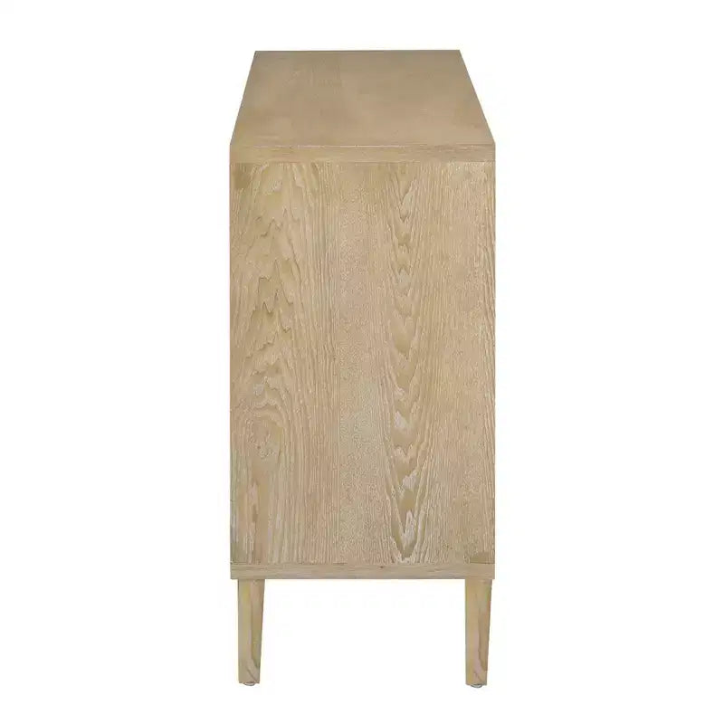 Credenza a buffet senza maniglie Luxystar 59.8 con ripiani, naturale