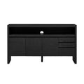 Luxystar Modern 60 Sideboard Buffet Cabinet with Storage Open Shelf and Drawers, Black