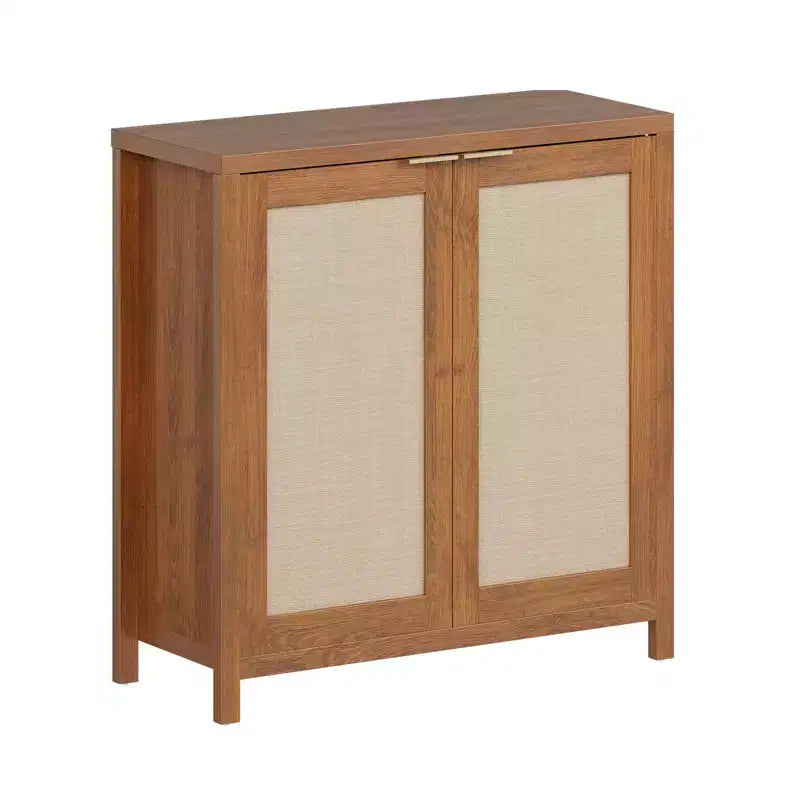 COZONY 34 Rattan Sideboard Buffet Cabinet w/Adjustable Shelves, Freestanding Storage Console Table for Dining Room, Kitchen, Hallway, Boho Decor