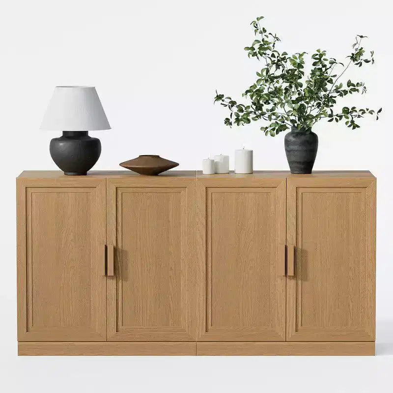 PexFix Buffet de Rangement 157,5 cm L x 78,7 cm H, Meuble de Cuisine Ferme avec Étagères Réglables pour Cuisine, Salle à Manger, Salon, Naturel