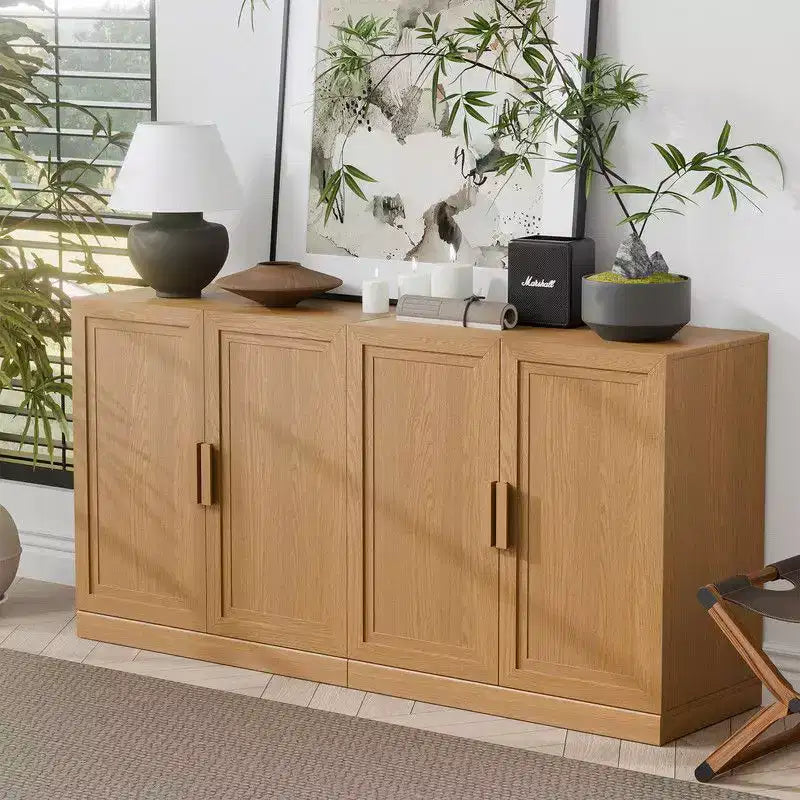 PexFix Buffet de Rangement 157,5 cm L x 78,7 cm H, Meuble de Cuisine Ferme avec Étagères Réglables pour Cuisine, Salle à Manger, Salon, Naturel