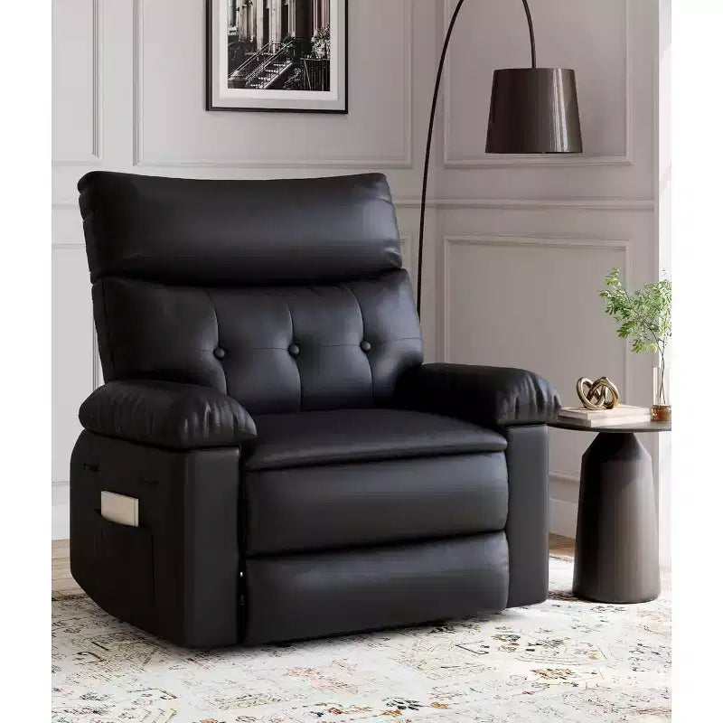 Fauteuil inclinable surdimensionné en cuir PU, inclinable manuel avec rembourrage épais et siège large, pour salon ou chambre à coucher, extra large de 56 cm