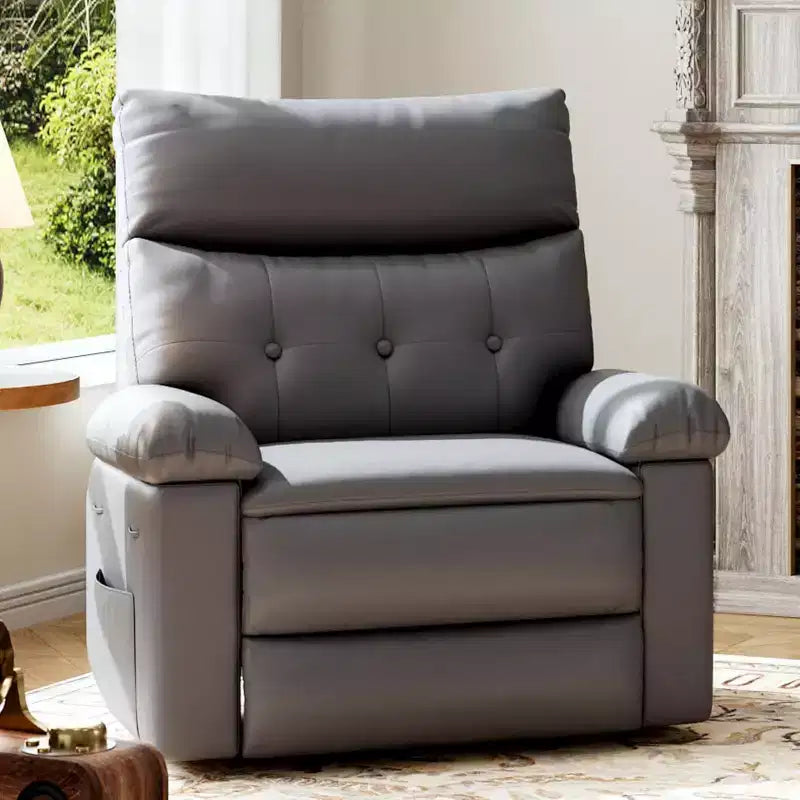 Fauteuil inclinable surdimensionné en cuir PU, inclinable manuel avec rembourrage épais et siège large, pour salon ou chambre à coucher, extra large de 56 cm