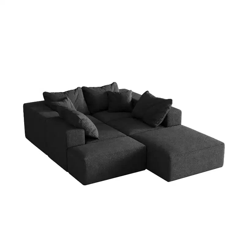 Divano sezionale modulare a L da 335 cm con rivestimento in ciniglia, set da 6 pezzi con cuscini profondi e cuscini decorativi per soggiorno e camera da letto