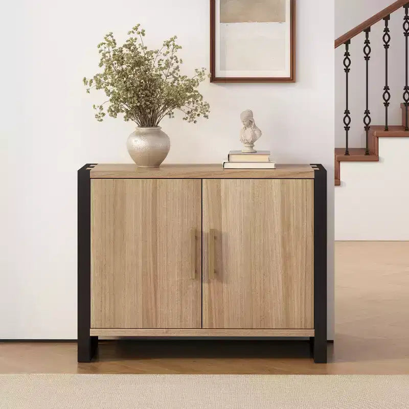 Christopher Knight Home Melric Rustic 39.30'' Wooden Accent Cabinet with 2 Doors and Adjustable Shelf