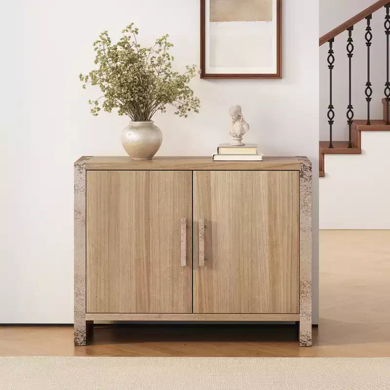 Christopher Knight Home Melric Armoire d'appoint rustique en bois de 99,8 cm avec 2 portes et étagère réglable
