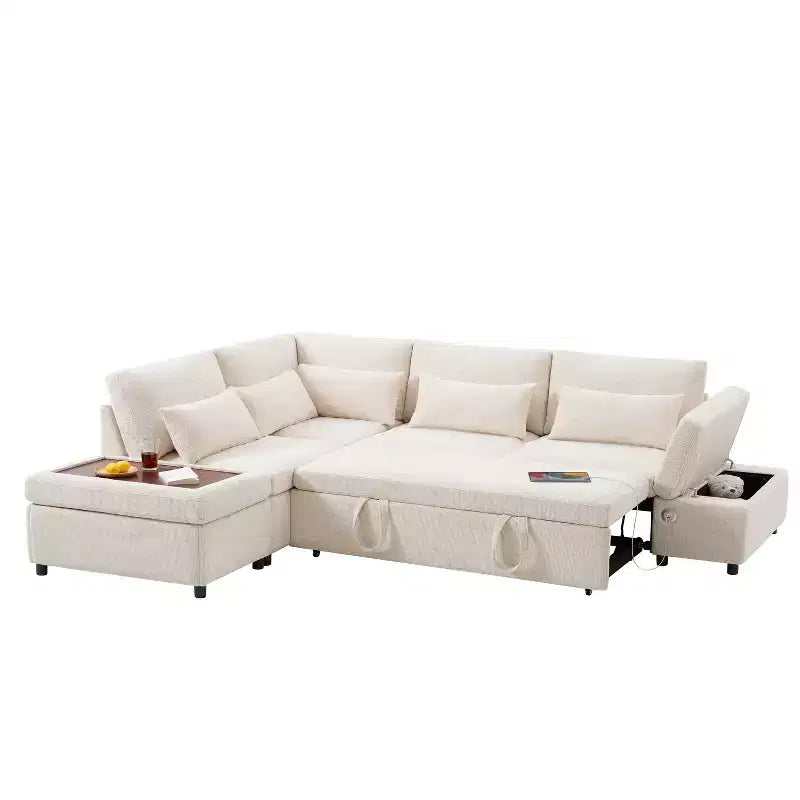 Divano componibile in ciniglia oversize Polibi con letto estraibile