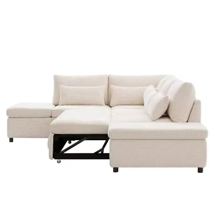 Divano componibile in ciniglia oversize Polibi con letto estraibile