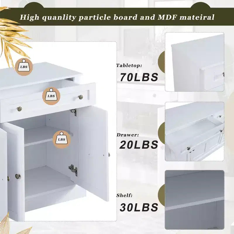 GDFStudio Philip 58 Armadietto Credenza Buffet con Cassetti e Ripiani Regolabili