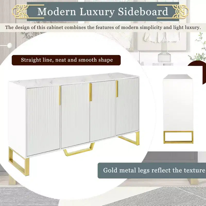 GDFStudio Gracie 60 Credenza/Buffet Moderno con Ripiani Regolabili e Ante