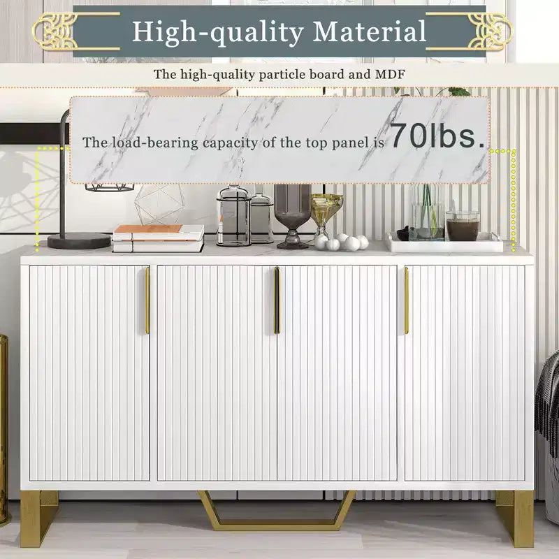 GDFStudio Gracie 60 Credenza/Buffet Moderno con Ripiani Regolabili e Ante