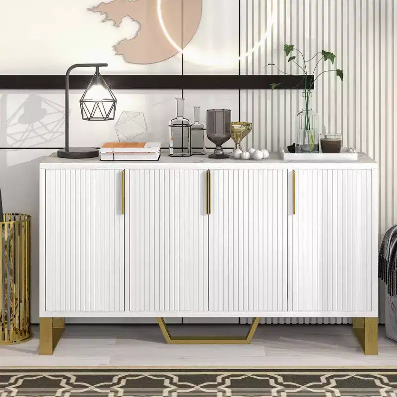 Buffet de salle à manger moderne GDFStudio Gracie 60 avec étagères réglables et portes