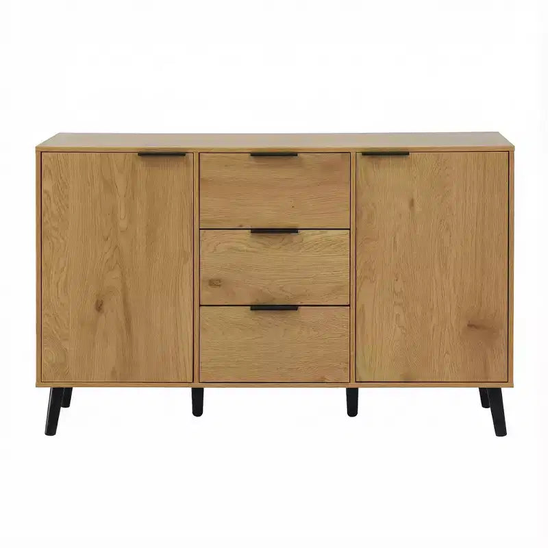 Homy Casa Credenza/Buffet Moderna da 120 cm con Spazio Contenitore e 3 Cassetti, Rovere