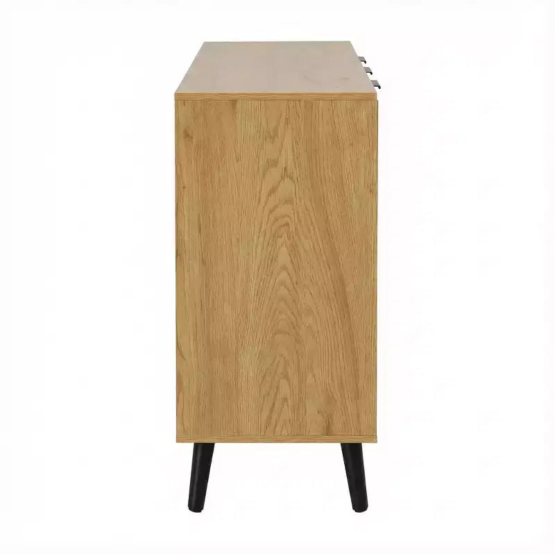 Homy Casa Credenza/Buffet Moderna da 120 cm con Spazio Contenitore e 3 Cassetti, Rovere