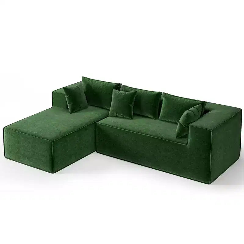 Divano componibile per soggiorno, Divano componibile Cloud con seduta profonda, Divano componibile a L da 271 cm con chaise longue, Divani imbottiti