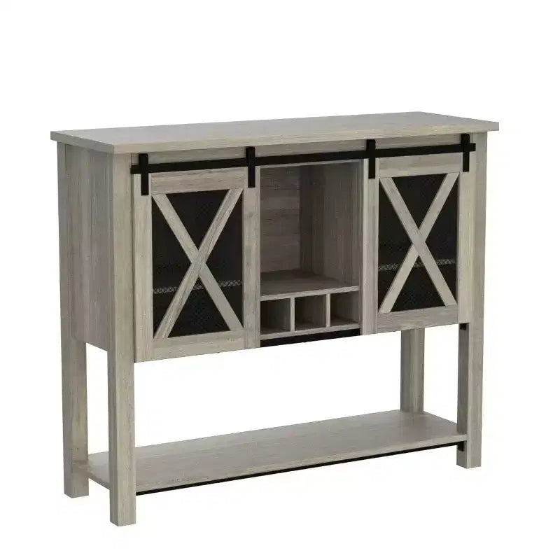 GustoWave 46.5'' Sideboard Buffet Storage Cabinet with Storage, Coffee Bar Cabinet, Farmhouse Wine Bar Cabinet with Wine Glass Rack