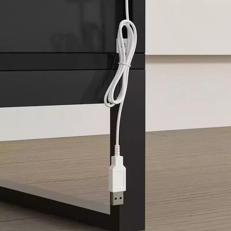 Famapy Vetrinetta Moderna in Vetro con Luci LED RGB, Vetrinetta, Madia Buffet, per Soggiorno e Sala Collezione
