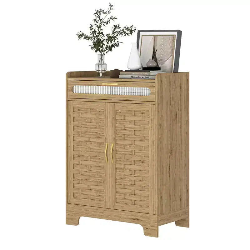 Mobiletto da caffè Okak, mobile contenitore con cassetto e ripiano regolabile, credenza per cucina, sala da pranzo, bagno, ingresso