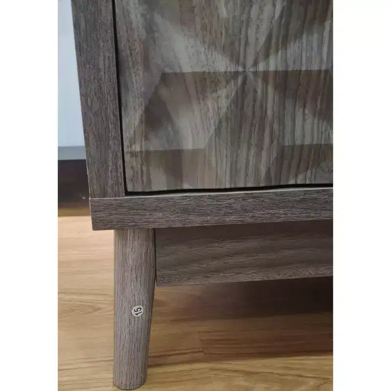 Mobile credenza moderno Okak, mobile buffet con 4 ante dal design geometrico elegante, armadietto contenitore per soggiorno, ufficio, cucina