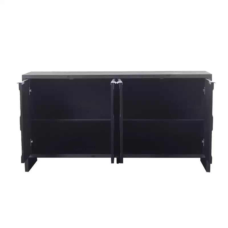 Okak - Mobiletto rustico da fattoria, credenza con quattro ante con motivo intagliato, mobile contenitore per cucina, sala da pranzo, ingresso