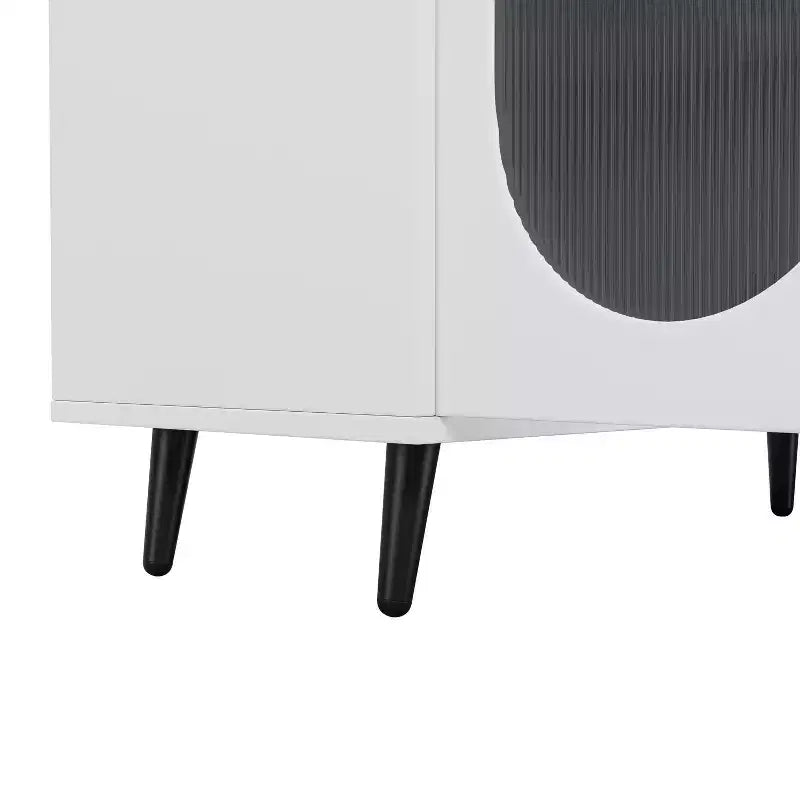 Okak Armadietto d'Accento Moderno, Credenza con Quattro Ante in Vetro, Mobile Contenitore per Cucina, Sala da Pranzo, Ingresso