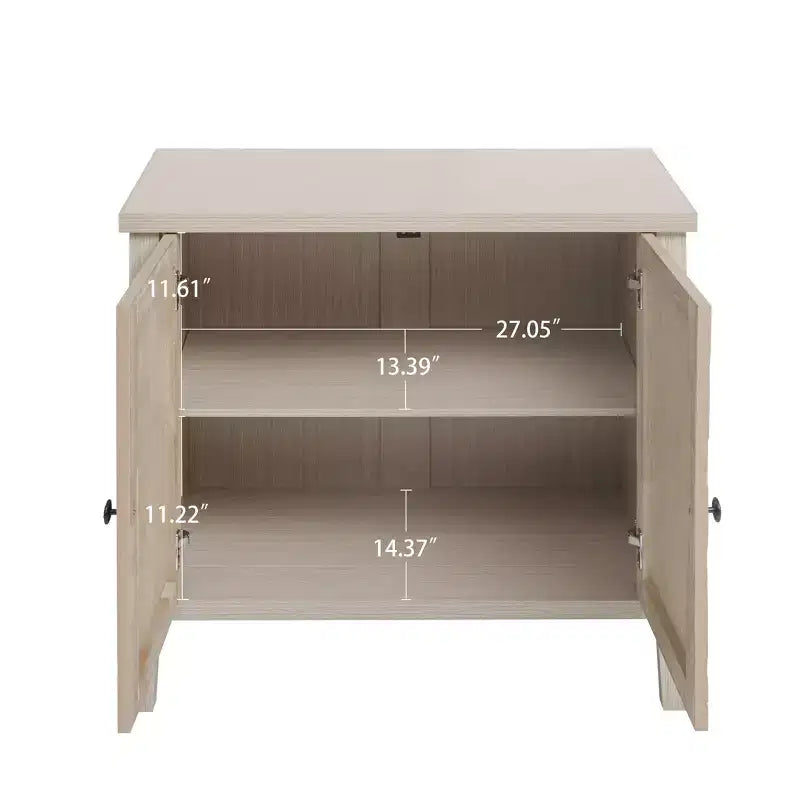 Mobile Buffet Moderno Okak, Mobile Contenitore con Quattro Ante Intagliate, Credenza per Cucina, Sala da Pranzo, Ingresso