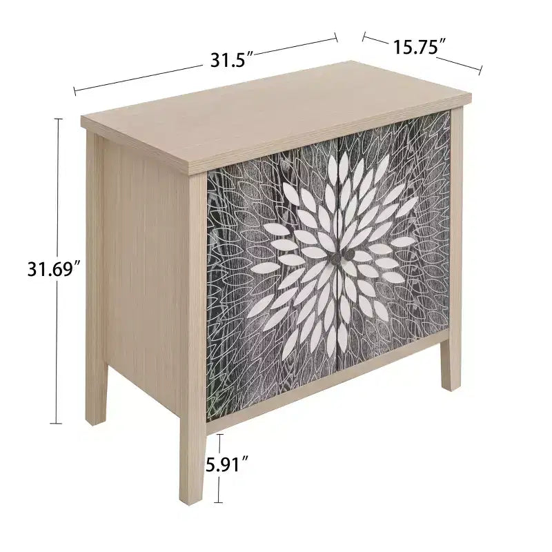 Mobile Buffet Moderno Okak, Mobile Contenitore con Quattro Ante Intagliate, Credenza per Cucina, Sala da Pranzo, Ingresso