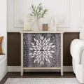 Mobile Buffet Moderno Okak, Mobile Contenitore con Quattro Ante Intagliate, Credenza per Cucina, Sala da Pranzo, Ingresso