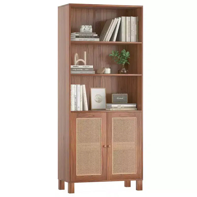 Okak Buffet bas minimaliste, Meuble d'appoint avec 2 portes et 5 étagères, Meuble de rangement pour Salon, Entrée, Couloir