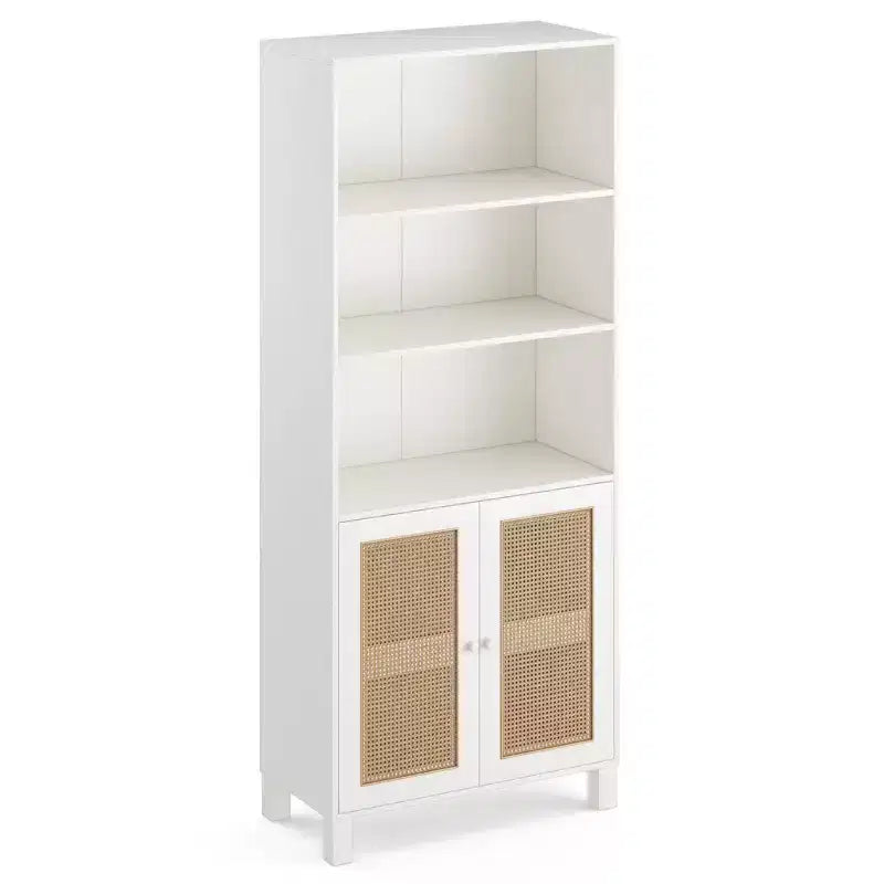 Okak Buffet bas minimaliste, Meuble d'appoint avec 2 portes et 5 étagères, Meuble de rangement pour Salon, Entrée, Couloir