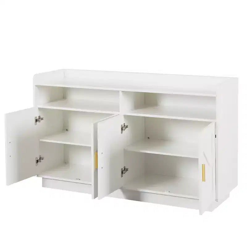 Mobile credenza Okak, credenza a buffet con 4 ante e 2 cassetti, maniglia in metallo, mobile contenitore per soggiorno, sala da pranzo, cucina