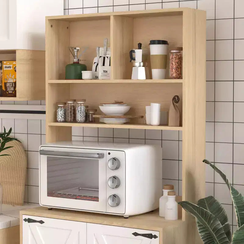 Buffet en bois Okak avec 4 portes et 2 tiroirs, meuble de rangement pour salon, salle à manger, cuisine