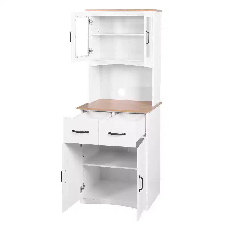 Buffet en bois Okak avec 4 portes et 2 tiroirs, meuble de rangement pour salon, salle à manger, cuisine