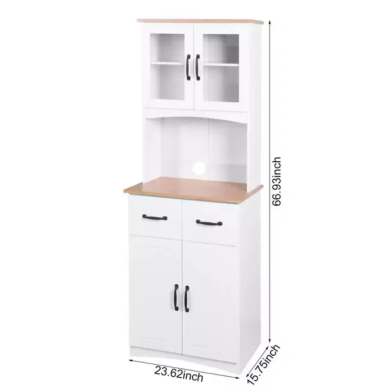 Buffet en bois Okak avec 4 portes et 2 tiroirs, meuble de rangement pour salon, salle à manger, cuisine