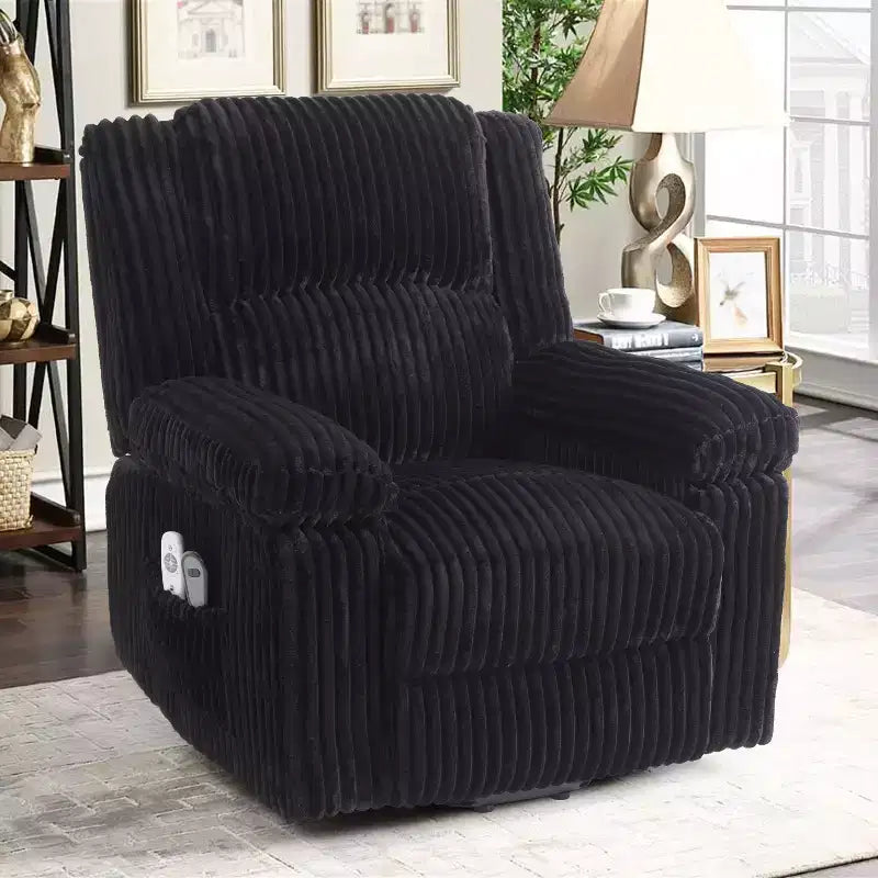 Power Lift Recliner Chair with Heat & Massage, Electric Lift Recliner with Padded Seat & 2 Side Pockets, Single Sofa Seat for Living Room