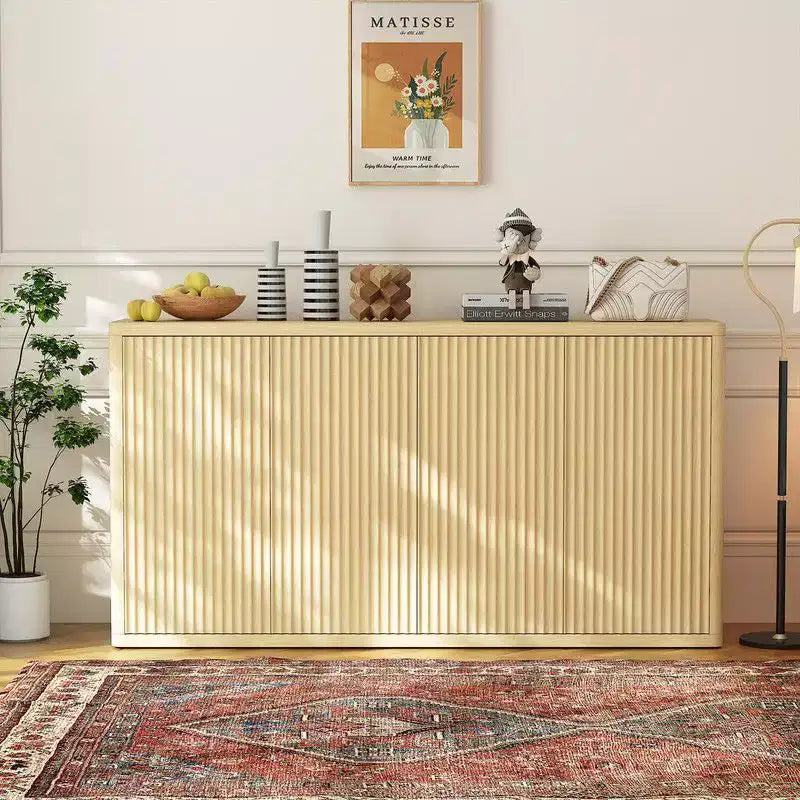 Credenza Grande da 168 cm, Mobile Buffet, Credenza Cucina Moderna con Scanalature, Mobile Bar, Tavolo Console