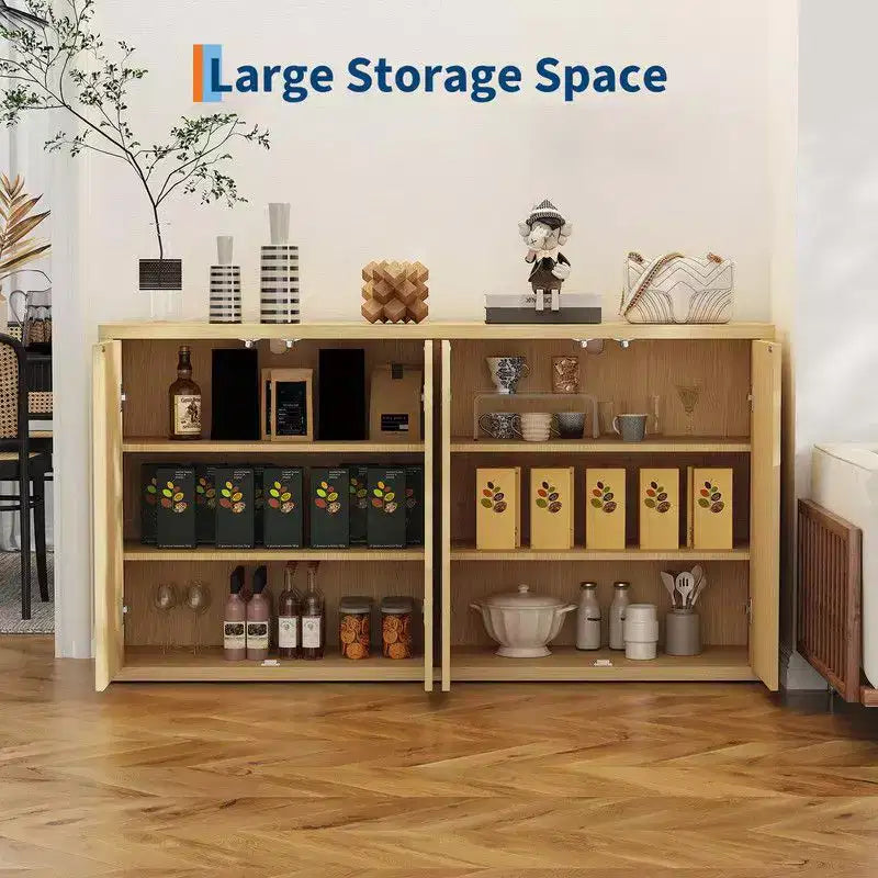 Credenza Grande da 168 cm, Mobile Buffet, Credenza Cucina Moderna con Scanalature, Mobile Bar, Tavolo Console