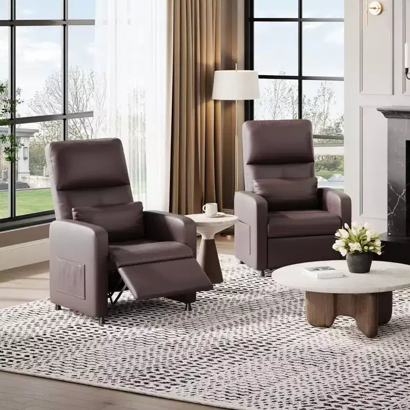 Poltrona Reclinabile Power Lift, Divano Singolo Imbottito in Pelle PU con Schienale Alto e 2 Tasche Laterali, Seduta Regolabile per Home Theater per Soggiorno