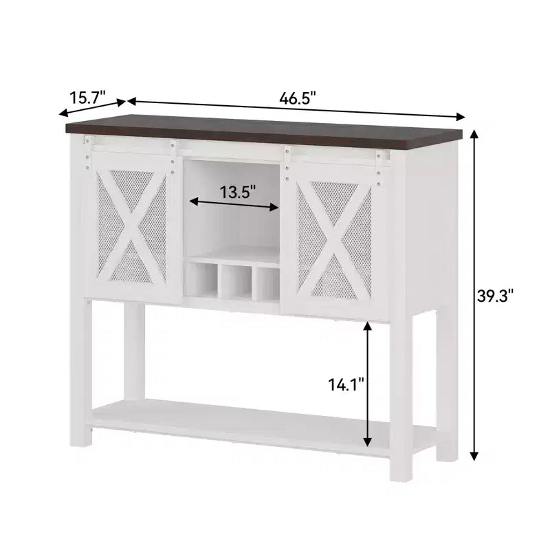 Credenza da cucina CuisinSmart, mobile bar con anta scorrevole a granaio, mobile da caffè con portabottiglie, per soggiorno sala da pranzo