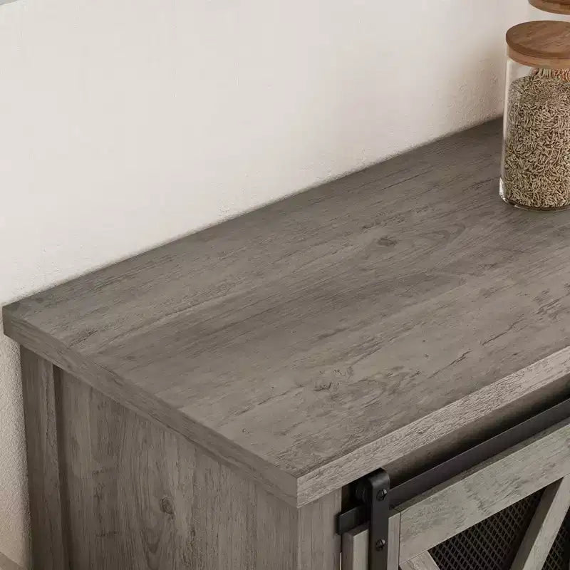 Credenza da cucina CuisinSmart, mobile bar con anta scorrevole a granaio, mobile da caffè con portabottiglie, per soggiorno sala da pranzo