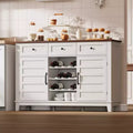 53.5 in Farmhouse Buffet Cabinet with Storage, Storage Cabinet with 3 Drawer, Reversible Wine Rack, Farmhouse Sideboard with Adjustable Shelf