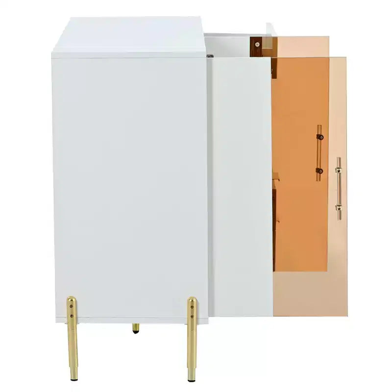CuisinSmart Mobile Credenza con Cassetti e Ante in Acrilico, Ripiani Regolabili, Mobile Contenitore Moderno per Sala da Pranzo, Soggiorno, Cucina