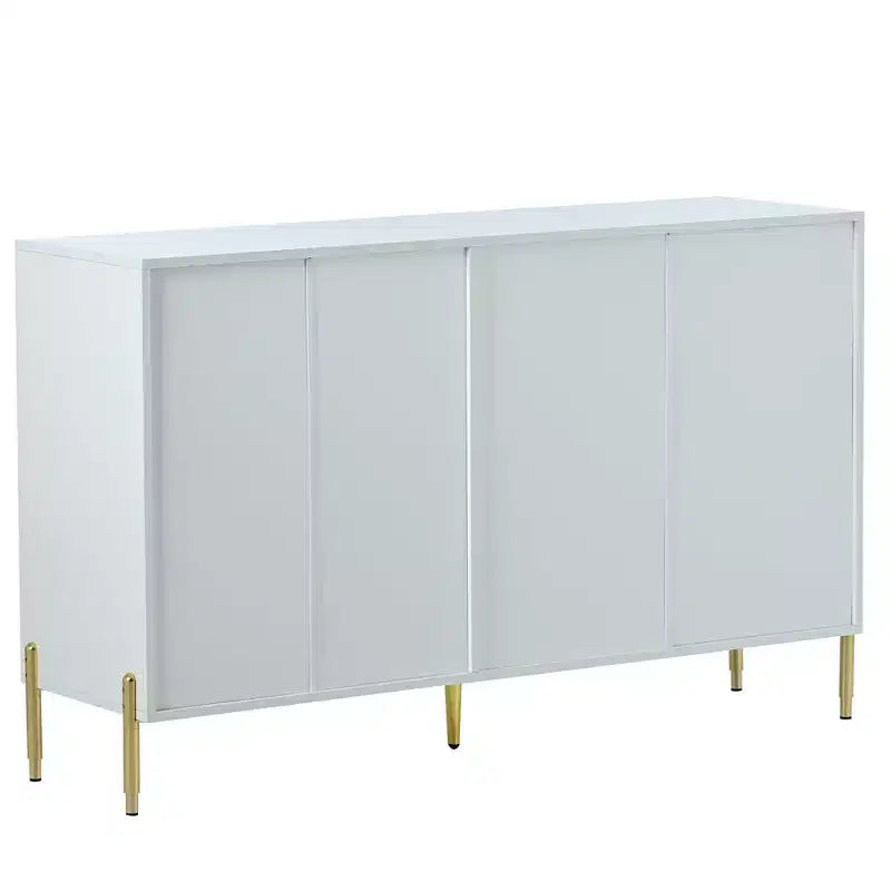 CuisinSmart Mobile Credenza con Cassetti e Ante in Acrilico, Ripiani Regolabili, Mobile Contenitore Moderno per Sala da Pranzo, Soggiorno, Cucina